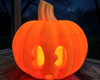 Light Up Scarry Halloween Jack o Lantern with Tea Light  model 4
