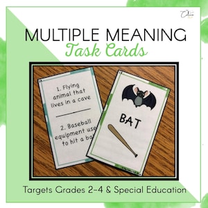 Cartes éclair de mots à sens multiples, jeu d'association d'homonymes, ressources imprimables pour l'orthophonie, activité de vocabulaire de lecture pour l'école à la maison (CE1-CE2).