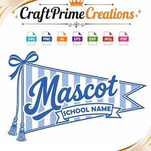 Custom School Mascot PNG, Preppy Pennant shirt Design, Personalized School Mascot png, Custom School Name png, Cricut Cut File, Game Day png