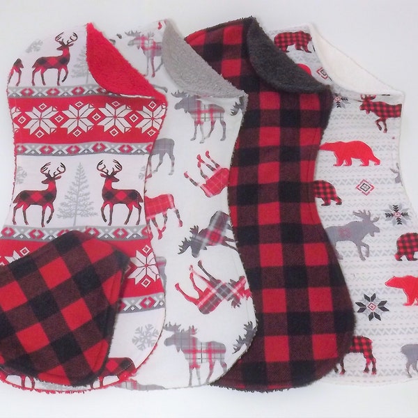 SALE! Winter Burp Cloth Set with Bib