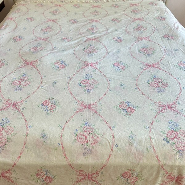 Vintage roses and ribbons sheet set by Thomaston Full size