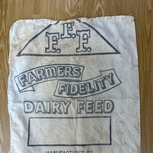 1930s 40s feed sack Farmers Fidelity full unopened sack