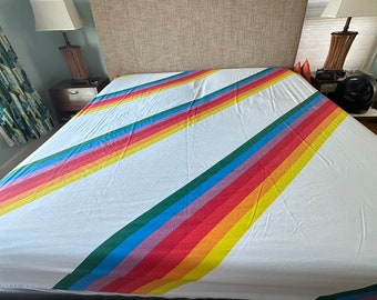 Vintage rainbow fitted sheet King Size