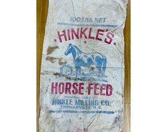 Mangime vintage Hinkle's Horse Feed grande sacco pieno non aperto