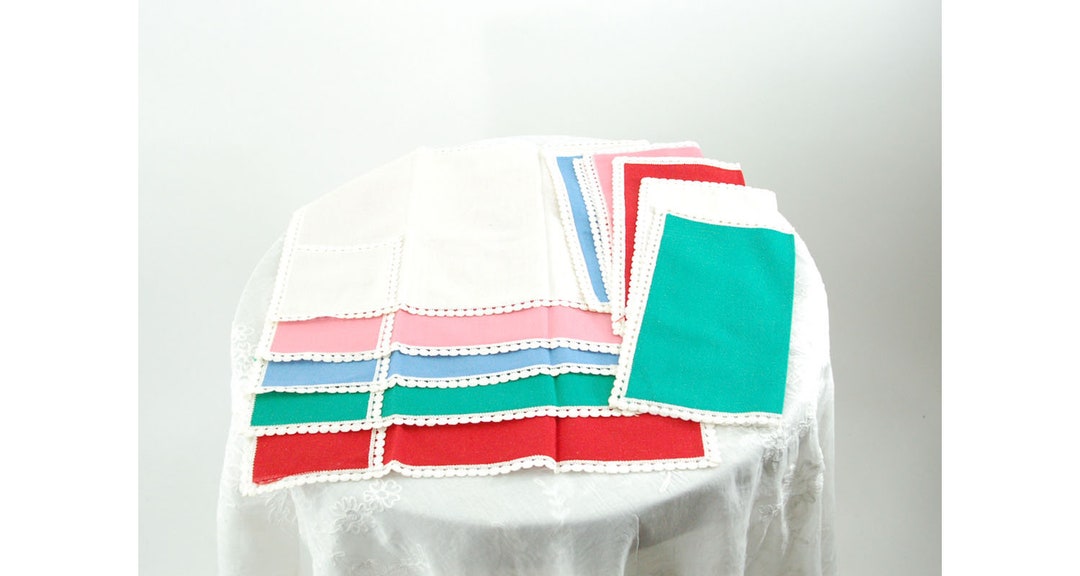Vintage Linen Placemats and Matching Napkins Set of Five in Etsy