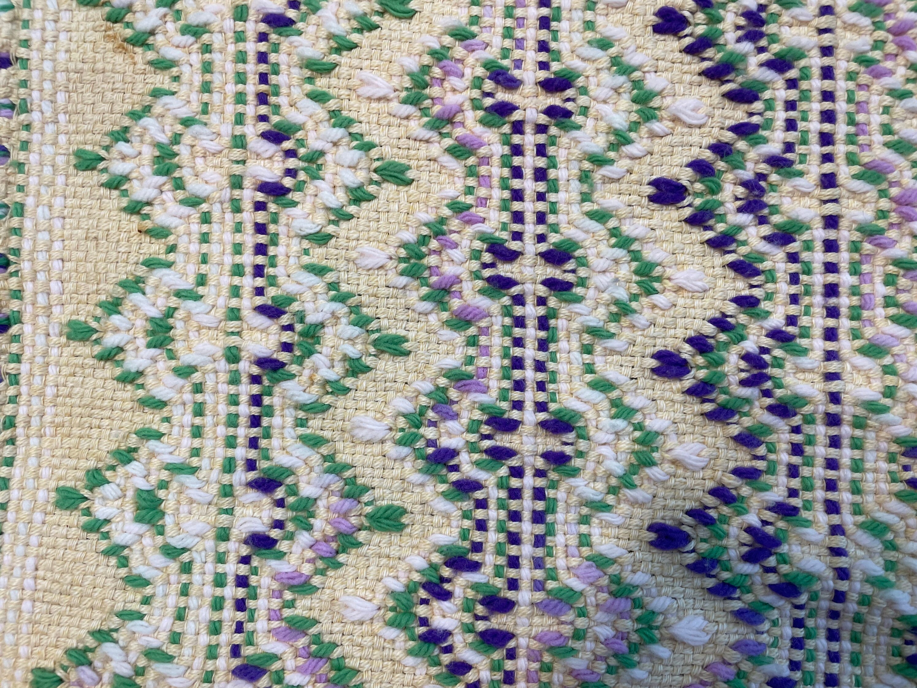 1970s Throw Purple Green White Cross Stitched Blanket 44” X 66” - Etsy