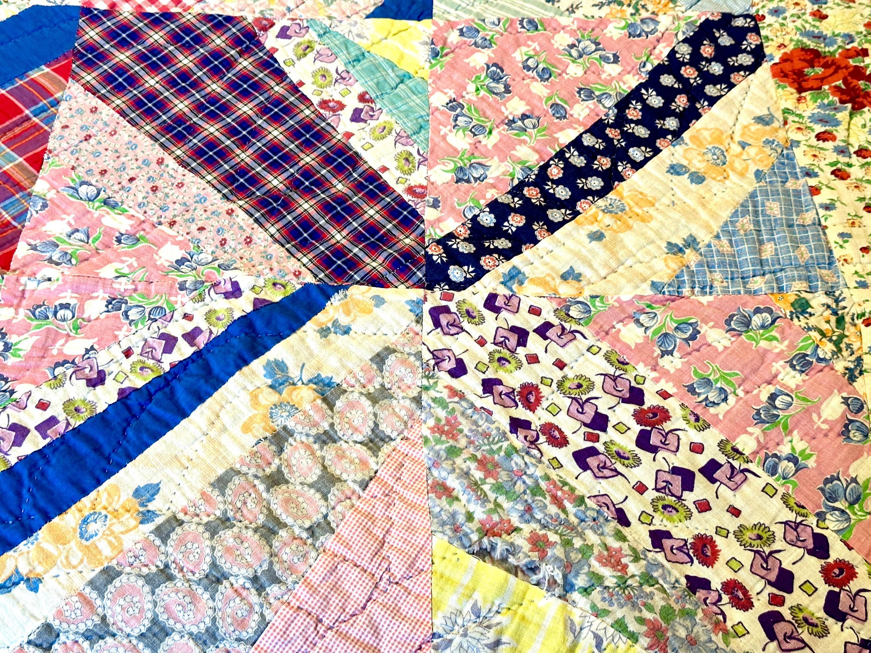 1930s Feedsack Tulip Quilt