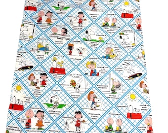 Edredón de los años 70 de Charles Schultz de Peanuts "La felicidad es..." Bolsa para acurrucarse