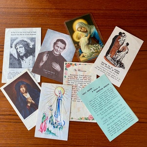 Vintage religiöse Gebetskarten - katholische Ephemera 60er 70er 80er Jahre - verschiedene heilige Sammlerkarten