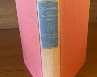 The Adventures of Huckleberry Finn - Mark Twain - Grosset & Dunlap 1948 - Vintage Illustrated Classic Book