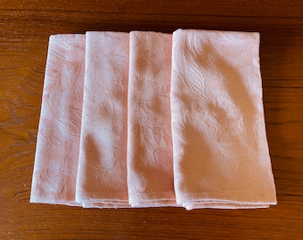 Vintage Peach Damask Napkins – Poly Cotton Set of 4