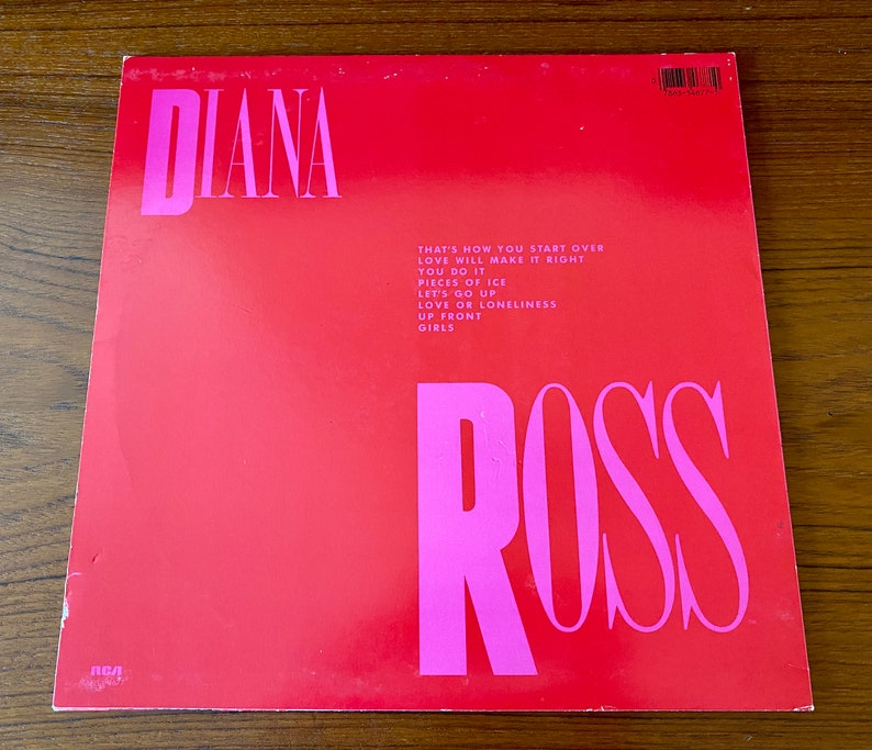 Pu&ograve; includere: Una copertina di un disco in vinile rosso con il testo "DIANA ROSS" in lettere rosa. Il titolo dell'album &egrave; "THAT'S HOW YOU START OVER" e include i titoli delle canzoni "LOVE WILL MAKE IT RIGHT", "YOU DO IT", "PIECES OF ICE", "LET'S GO UP", "LOVE OR LONELINESS", "UP FRONT" e "GIRLS".