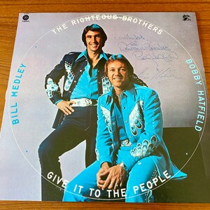 The Righteous Brothers - Give It To the People w/Autographs - &quot;Rock & Roll Heaven&quot; - Original Haven 1974 - Vintage Vinyl LP Record Album