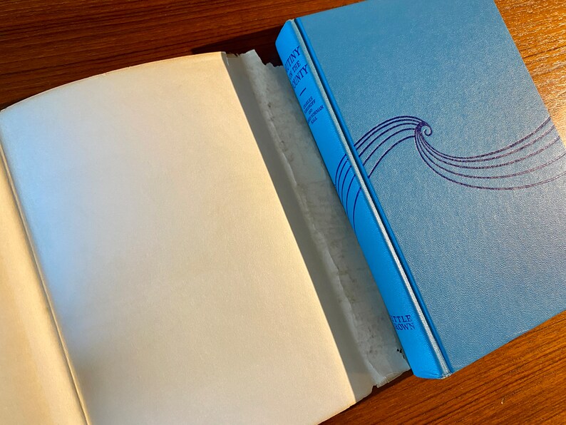 K&ouml;nnte beinhalten: Ein blaues Hardcover-Buch mit dem Titel "Die siebenundzwanzigste Frau" von Colleen McCullough. Der Buchumschlag zeigt ein stilisiertes Wellendesign in Lila.