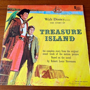 Walt Disney - Treasure Island - Robert Louis Stevenson - Long John Silver - Disneyland 1964 - Vintage Children&#39;s Vinyl LP Record Album