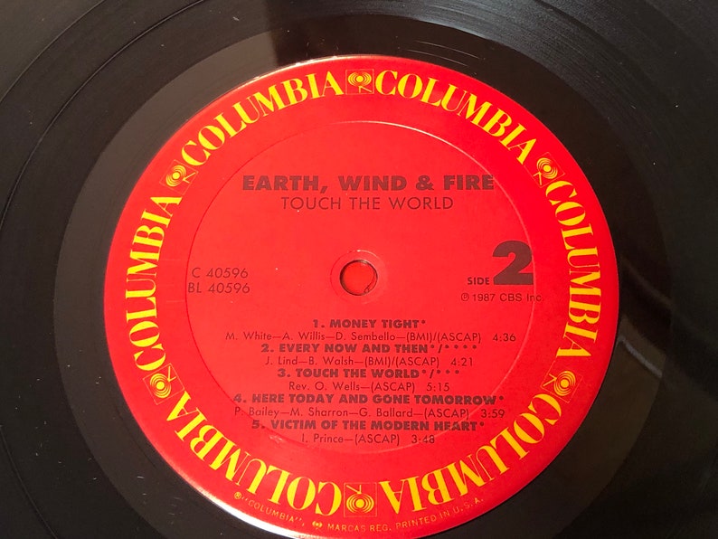 Earth Wind & Fire Touch The World System of Survival Soul/Funk Columbia 1987 Vintage Vinyl LP Record Album imagem 6