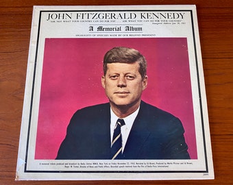 John Fitzgerald Kennedy - A Memorial Album - Highlights of Speeches - JFK - Discours d'inauguration - Album vinyle LP vintage 1963