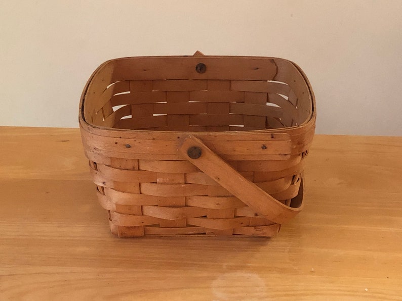 Vintage Double Handle Square Longaberger Basket Dresden Ohio Etsy