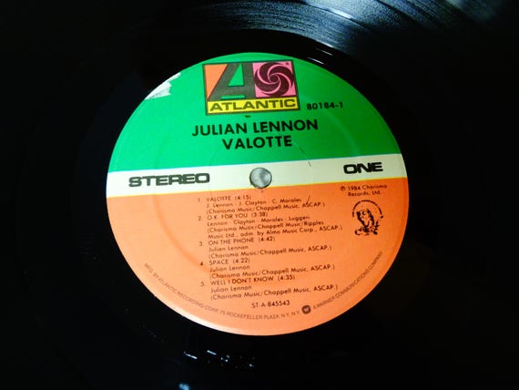 Julian Lennon Valotte Too Late For Goodbyes | Etsy