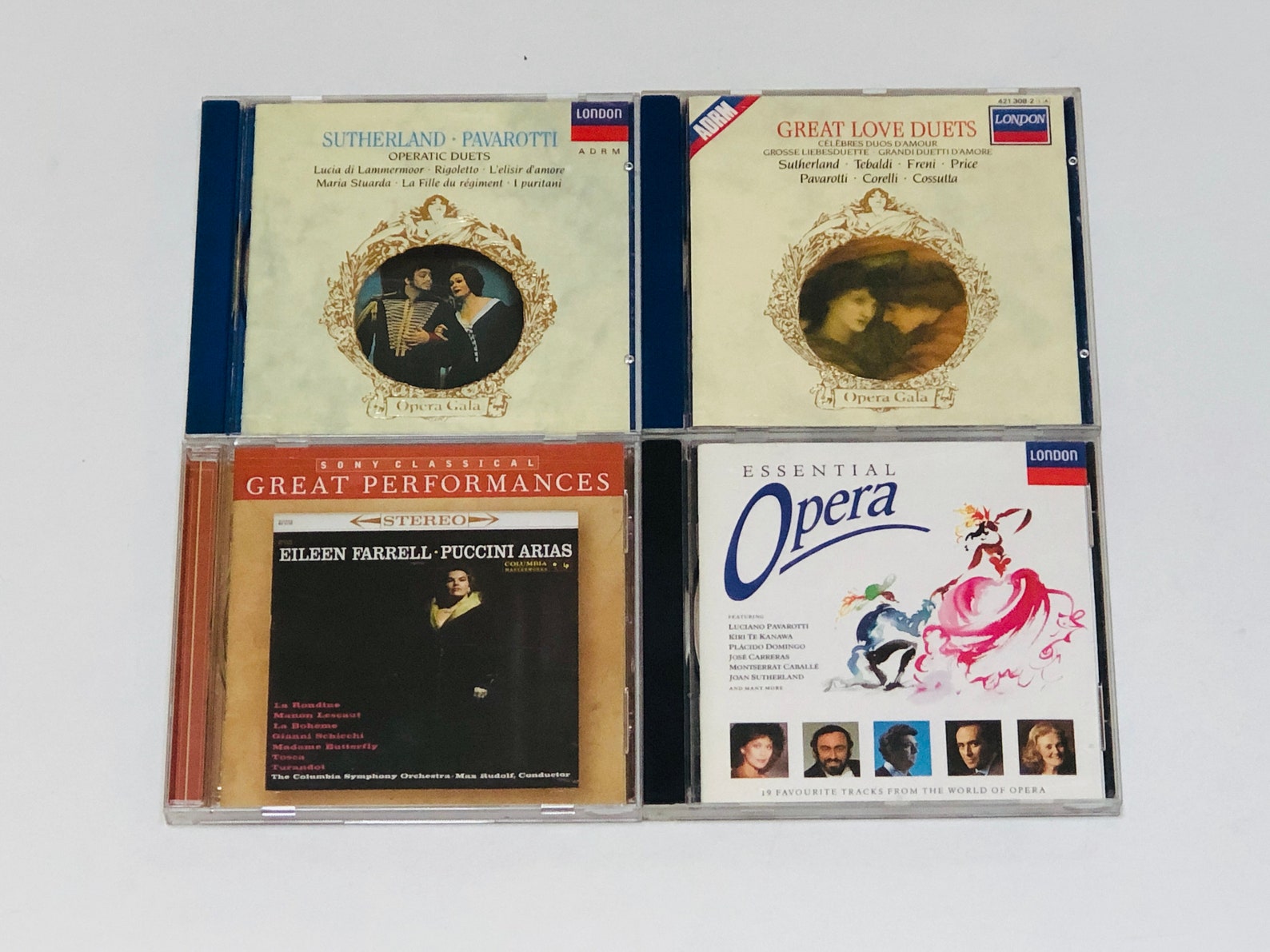 4 Opera CDs Great Love Duets Sutherland/Pavorotti Etsy