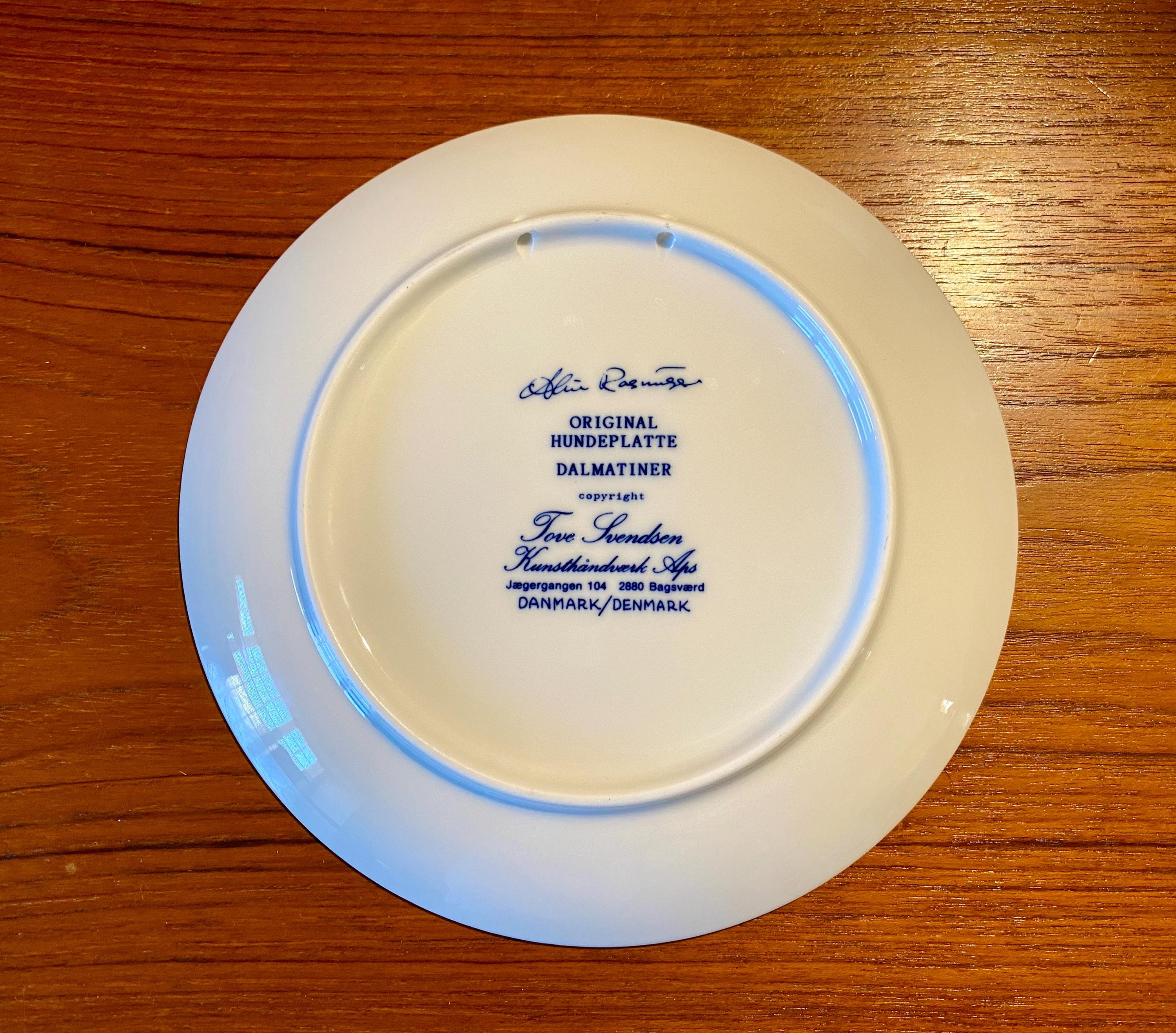 Tove Svendsen Collectible Dalmation Porcelain Plate 1970's/80's