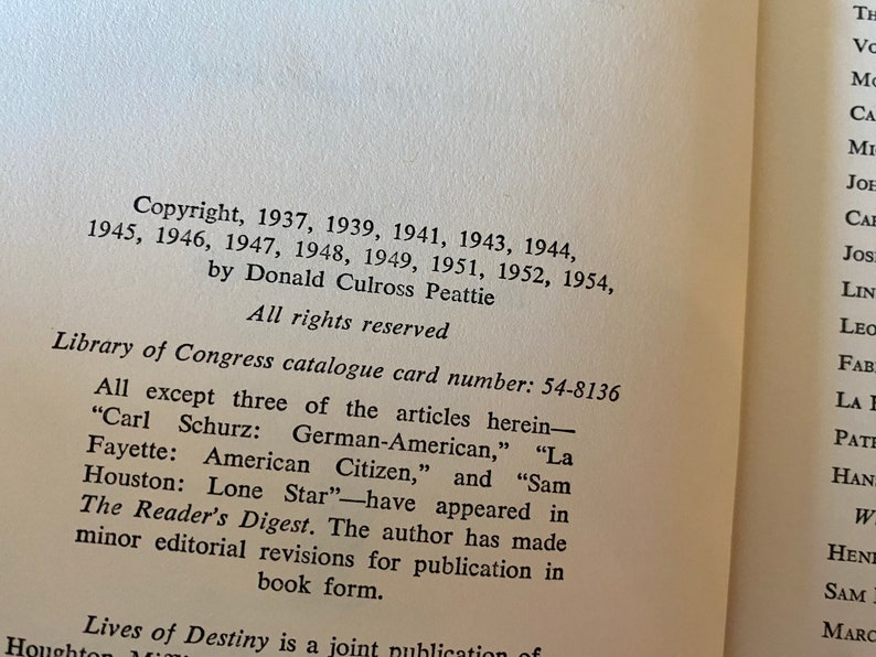Lives of Destiny Donald Culross Peattie Muir Mozart Voltaire Michelangelo Houghton Mifflin 1954 First Antique Hardcover Book image 4
