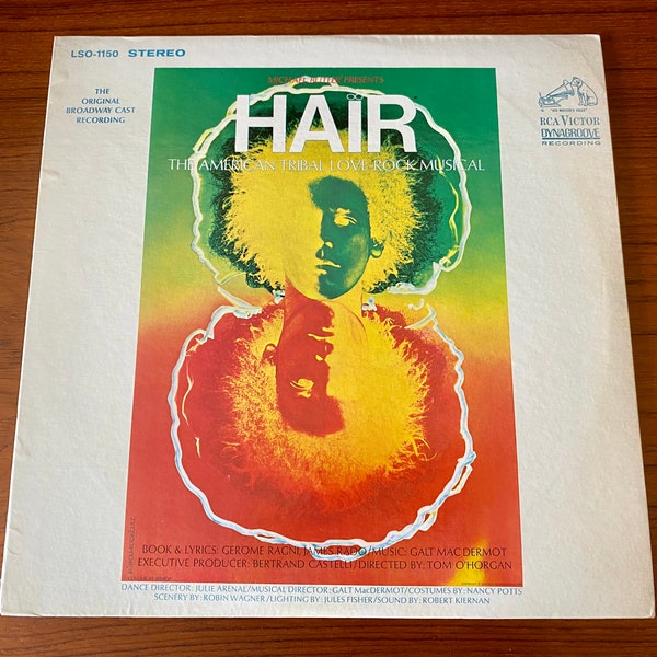 Hair - Original Broadway Cast - "Aquarius"  "Easy to Be Hard" - Tribal Love Rock Musical - RCA 1968 RE - Vintage Vinyl LP Record Album