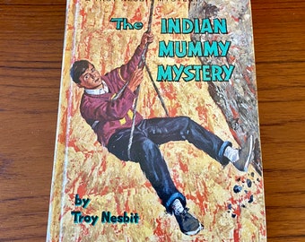 O mistério da múmia indiana - Troy Nesbit - Whitman 1954 - Livro antigo de mistério de capa dura para crianças