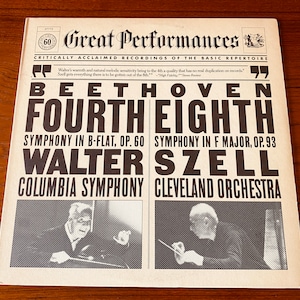 Beethoven Fourth Symphony & Eighth Symphony - CBS Great Performances - Vintage Classical Vinyl LP Record