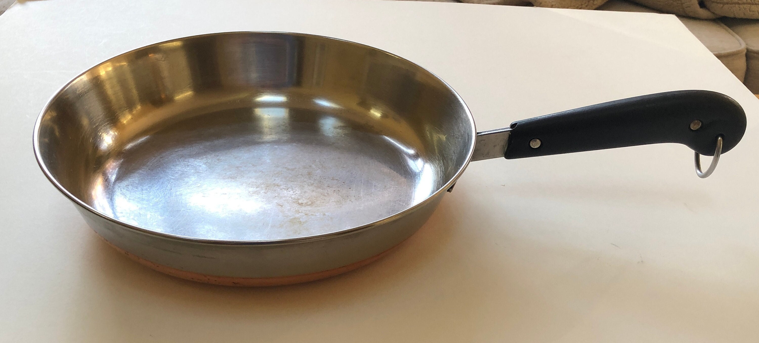 Vintage Revere Ware 10 Frying Pan No Lid Copper Clad Heavy