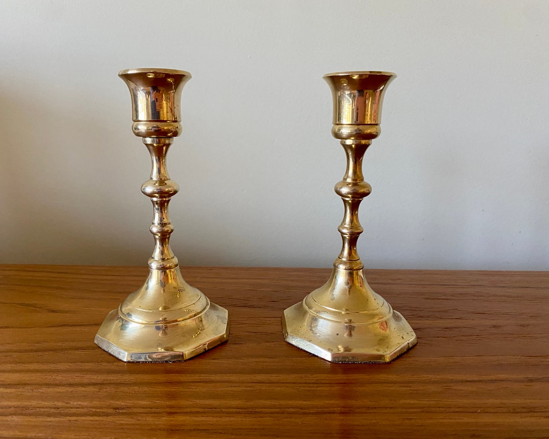 Vintage Brass Candlesticks 1980's Pier 1 Made in India Etsy