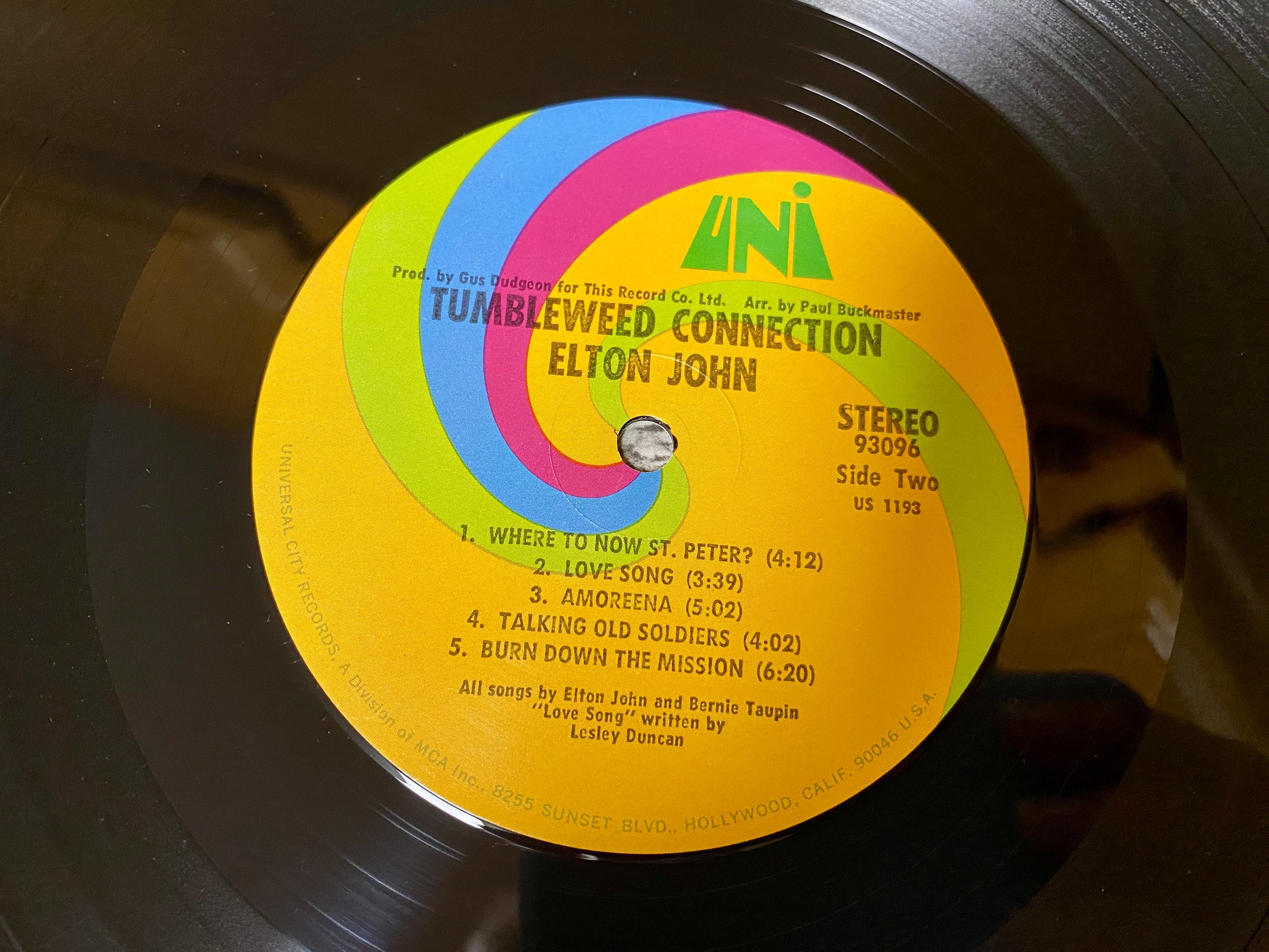 Elton John - Tumbleweed Connection Vinyl LP - Original 1970