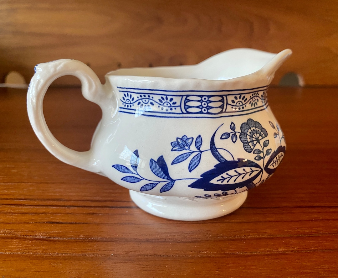 Vintage Enoch Wedgwood Blue Heritage Creamer Made in England Informal