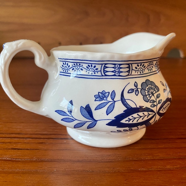 Vintage Enoch Wedgwood Blue Heritage Creamer - Made in England - Informal Dining & Serving - Onion Pattern Replacement Piece