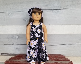 Macacão Groovy Flower Power: Roupas de boneca retrô para American Girl