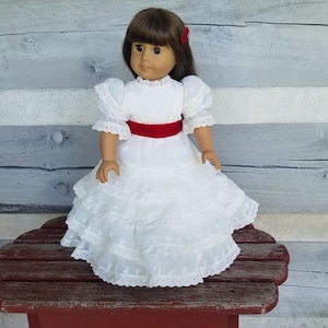 Southern Belle Doll Dress: Creamy White Ruffled Gown for 18-inch Dolls
