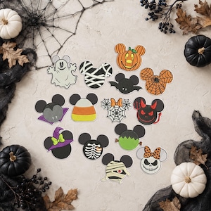 Disney Halloween Broderad Tygmärke, Musse Mimmi och Spöklika Pigg Öron, 14 Designer