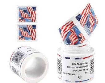 100 vintage unused flag stamps/forever roll/stamps roll/USPS Postage /first class /mail