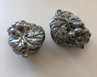 Vintage Lenox druvbladssalt- och pepparkar i metall