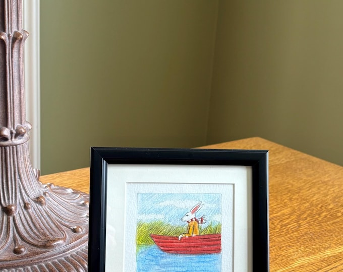 Rabbit drifting. Original drawing.