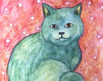 Green cat (the strange cat series).