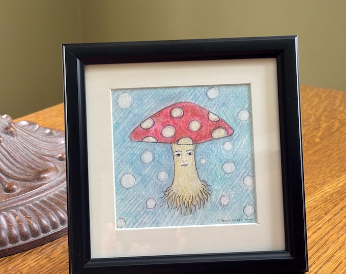 Mushroom drawing. Original drawing.