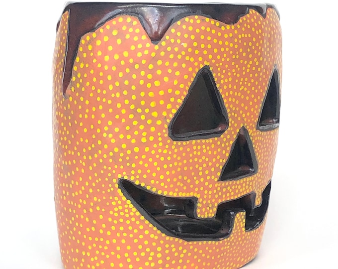 Pumpkin pot,Smiling face pot, pinch pot, ceramic pottery