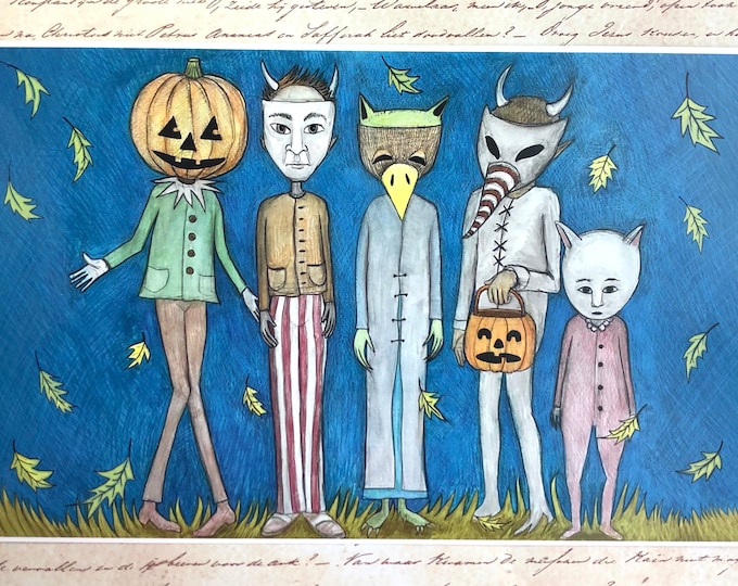 Halloween art print with envelope