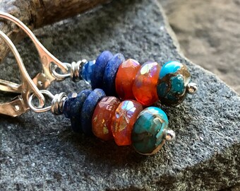 Sterling silver and Gemstone earrings.