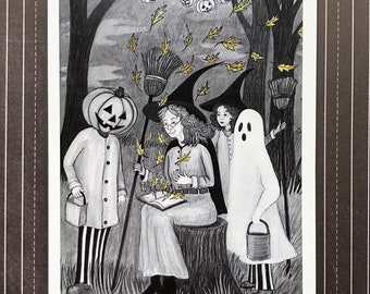 Halloween cards, Note cards, folded card by Carrianne Hendrickson