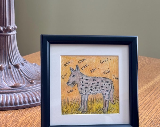 Mean dog drawing. Original drawing.