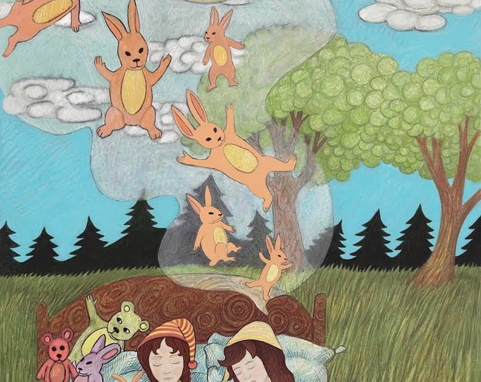 The rabbit dream, unframed signed archival Giclee print by Carrianne Hendrickson