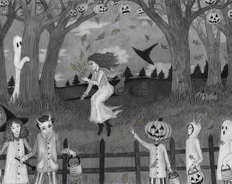 Halloween Eve, unframed signed archival Giclee print by Carrianne l Hendrickson