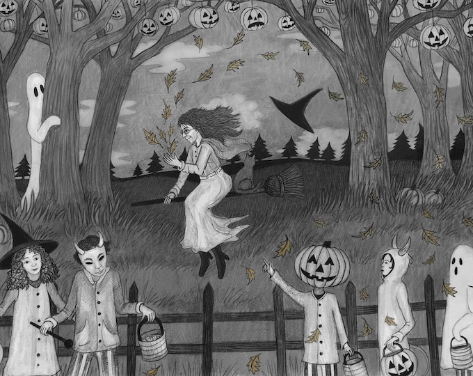 Halloween Eve, unframed signed archival Giclee print by Carrianne l Hendrickson